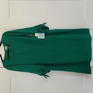 CeCe Emerald Green Dress with Tie Sleeves